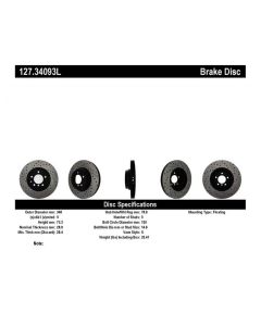 StopTech Sport Drilled/Slotted Brake Rotor Front Left BMW- STOP-127.34093L