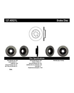 StopTech Sport Drilled/Slotted Brake Rotor Front Left- STOP-127.40021L