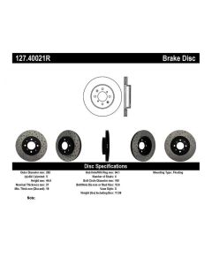 StopTech Sport Drilled/Slotted Brake Rotor Front Right- STOP-127.40021R