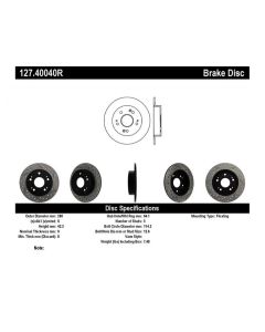StopTech Sport Drilled/Slotted Brake Rotor Rear Right- STOP-127.40040R