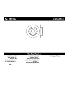 StopTech 02-06 Acura RSX Incl. Type S / 97-01 Integra Type R Slotted & Drilled Left Rear Rotor - 127.40042L