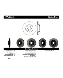 StopTech Sport Drilled/Slotted Brake Rotor Front Left- STOP-127.40046L