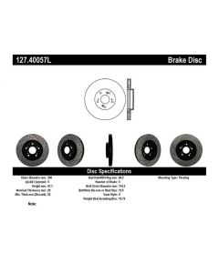 StopTech 02-06 Acura RSX Type S / 06-09 Honda Civic Si Slotted & Drilled Left Front Rotor - 127.40057L