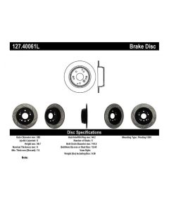StopTech Sport Drilled/Slotted Brake Rotor Rear Left- STOP-127.40061L