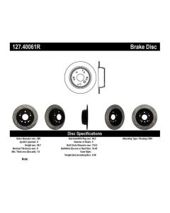 StopTech Sport Drilled/Slotted Brake Rotor Rear Right- STOP-127.40061R