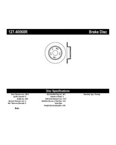 StopTech 09-10 Acura TSX / 08-10 Honda Accord Coupe/05-10 Sedan Right Rear Slotted & Drilled Rotor - 127.40068R