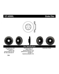 StopTech Sport Drilled/Slotted Brake Rotor Front Left- STOP-127.42080L