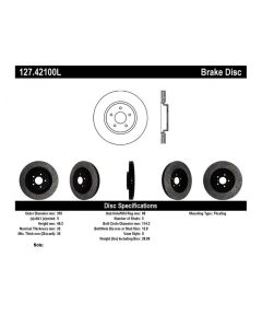 StopTech Infiniti G37 / Nissan 370Z SportStop Slotted & Drilled Front Left Rotor - 127.42100L