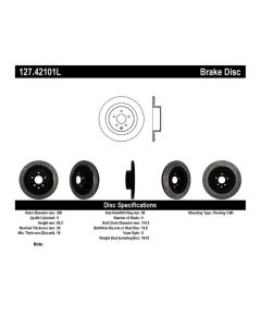 StopTech Infiniti G37 / Nissan 370Z SportStop Slotted & Drilled Rear Left Rotor - 127.42101L