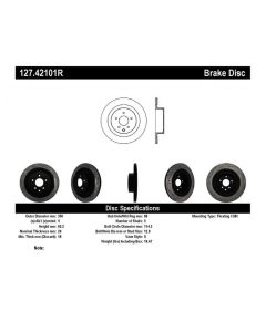 High-Performance StopTech Rear Brake Rotor - Drilled/Slotted