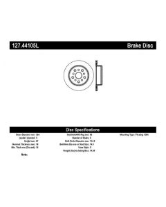 StopTech 5/93-98 Toyota Supra Left Rear Slotted & Drilled Rotor - 127.44105L