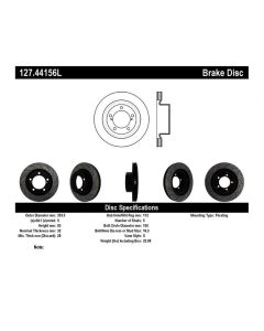 StopTech 07-09 Toyota Tundra / 08-09 Toyota Sequoia Front Left Slotted & Drilled Rotor - 127.44156L