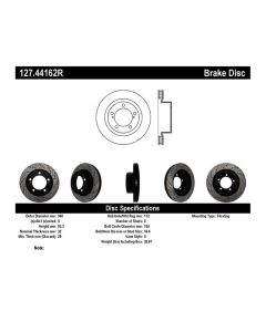 StopTech Sport Drilled/Slotted Brake Rotor Front Right- 127.44162R