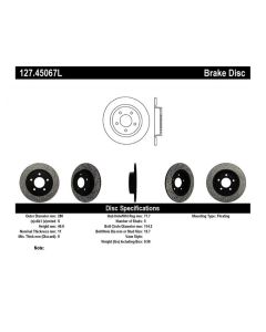 StopTech Sport Drilled/Slotted Brake Rotor Rear Left Mazda Mazda 3 Rear Left 2004-2013- STOP-127.450