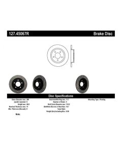 StopTech Sport Drilled/Slotted Brake Rotor Rear Right Mazda Mazda 3 Rear Right 2004-2013- STOP-127.4