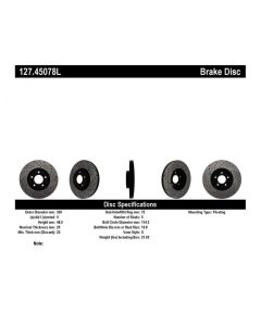StopTech 07-09 Mazda 3 Left Front Slotted & Drilled Rotors - 127.45078L