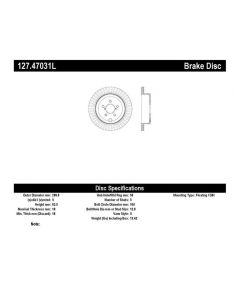 StopTech Sport Drilled/Slotted Brake Rotor Rear Left- 127.47031L