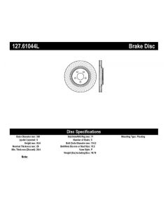 StopTech Sport Drilled/Slotted Brake Rotor Front Left Ford Mustang Front Left- STOP-127.61044L