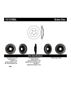 StopTech Sport Drilled/Slotted Brake Rotor Front Left Ford Mustang Front Left 2005-2012- STOP-127.61