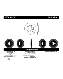 StopTech Sport Drilled/Slotted Brake Rotor Rear Right Ford Mustang Rear Right 2005-2012- STOP-127.61