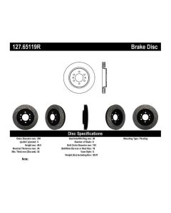 StopTech Sport Drilled/Slotted Brake Rotor Front Right- STOP-127.65119R