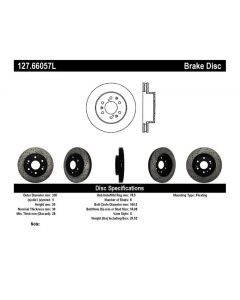 StopTech Sport Drilled/Slotted Brake Rotor Front Left- STOP-127.66057L