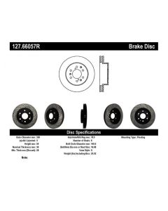 StopTech 05-10 GMC Sierra 1500 (w Rear Drum) / 07-09 GMC Yukon Front Right Slotted & Drilled Rotor - 127.66057R