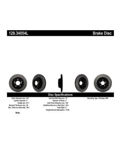 StopTech 01-07 BMW M3 (E46) / 00-04 M5 (E39) Drilled Left Rear Rotor - 128.34054L