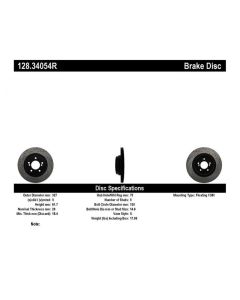 StopTech 01-07 BMW M3 (E46) / 00-04 M5 (E39) Drilled Right Rear Rotor - 128.34054R
