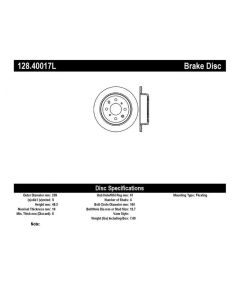 StopTech Acura & Honda Civic/Del Sol Drilled Left Rear Rotor - 128.40017L