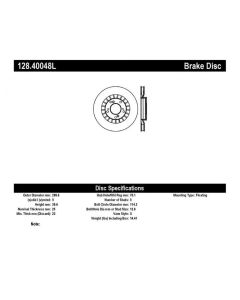 StopTech 00-09 Honda S2000 Front Drilled Left Rotor - 128.40048L