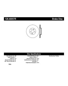 StopTech 06-08 Honda Civic Si Cross Drilled Right Front Rotor - 128.40057R