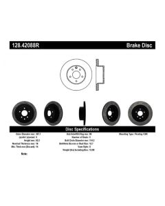 StopTech 08-09 Infiniti EX35 / 05-08 G35 / 09 G37 / 06-09 M35/M45 Drilled Right Rear Rotor - 128.42088R