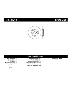 StopTech 93-98 Toyota Supra Turbo Drilled Right Front Rotor - 128.44104R