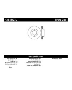 StopTech Sport Cross Drilled Brake Rotor Front Left- 128.44127L