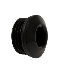 DeatschWerks 8AN ORB Male Plug Low Profile Internal Allen/Hex (Incl O-Ring) Anodized Matte Black - 6-02-0718-B