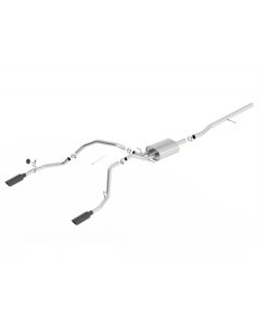 Borla 14 Silv/Sierra C/B Exh ATAK 1500 5.3L V8 AT/MT 2&4WD Ext Cab (78.7) WB - Black Chrome - 140537BC