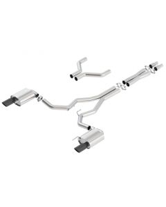 Borla Atak Cat-Back 15-17 Ford Mustang GT 5.0L V8 MT/AT 3in pipe 4in Black Chrome Tips - 140630BC