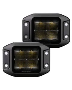 Go Rhino Xplor Blackout Series Cube LED Flood Light Kit (Flush Mount) 3x3 - Blk (Pair) - 750400321FCF