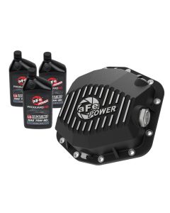 aFe POWER 2021 Ford Bronco w/ Dana M220 Diff Cover w/ Gear Oil Black Street Series w/ Machined Fins - 46-71291B