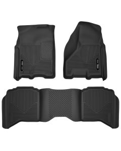 Husky Liners 09-18 Dodge Ram 1500 Crew Cab X-Act Contour Front & Second Seat Floor Liners - Black - 53608