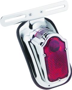 Bikers Choice 40-54 Big Twin And Custom Use Chrome Tombstone Taillight 12V Replaces H-D 68003-47T - 492476