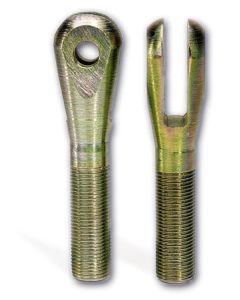 Moroso Clevis End - 1/2in-20 Thread on Shank - Chrome Moly Steel - Gold Iridite Finish - 2 Pack - 90770