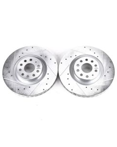 Power Stop 15-18 Audi S3 Front Evolution Drilled & Slotted Rotors - Pair - EBR1497XPR