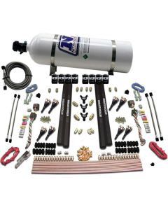 Nitrous Express SX2 Dual Stage 8 Solenoid /Gasoline Nitrous Kit (200-1200HP) w/15lb Bottle - 90009-15