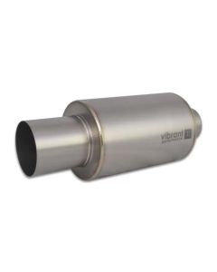 Vibrant Titanium Muffler w/Straight Cut Natural Tip 2.5in. Inlet / 2.5in. Outlet - 17561