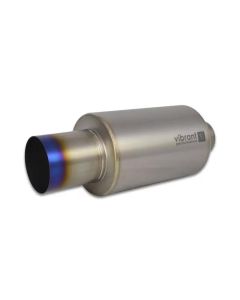 Vibrant Titanium Muffler w/Straight Cut Burnt Tip 3in. Inlet / 3in. Outlet - 17562