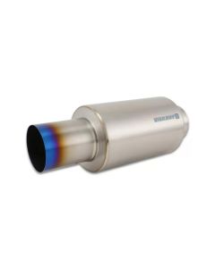 Vibrant Titanium Muffler w/Straight Cut Burnt Tip 4in Inlet / 4in Outlet - 17566