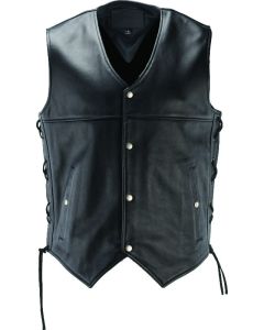 Kuryakyn Leather By River Road Old Skool Leather Vest Black - Large - 094433