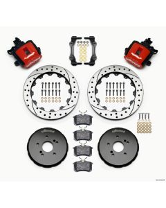 Wilwood Combination Parking Brake Rear Kit 12.88in Drilled Red Honda S2000 - 140-10310-DR